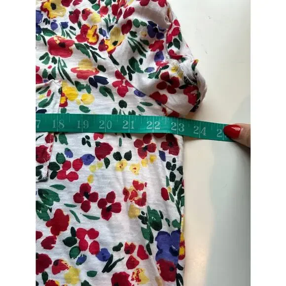 Anthropologie T.La Tunic Top Womens XL Floral Classic V Neck Short Sleeve Boho - Picture 10 of 13